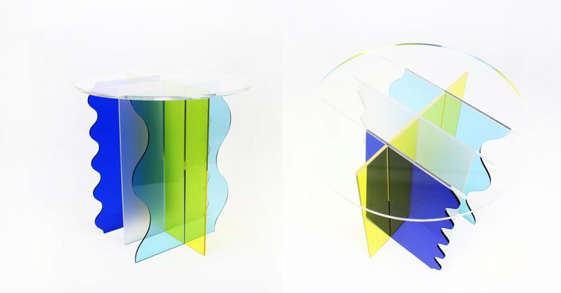TINGE: A Customizable Acrylic Table That Proudly Shows Support for Ukraine