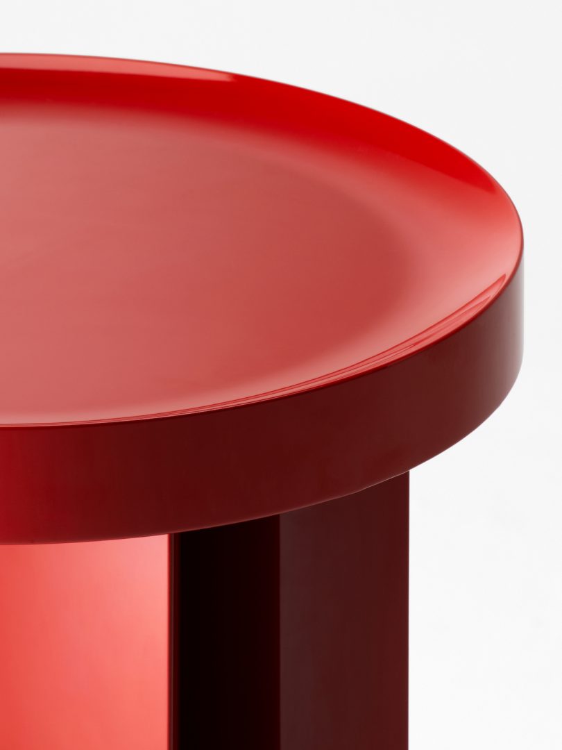 red side table