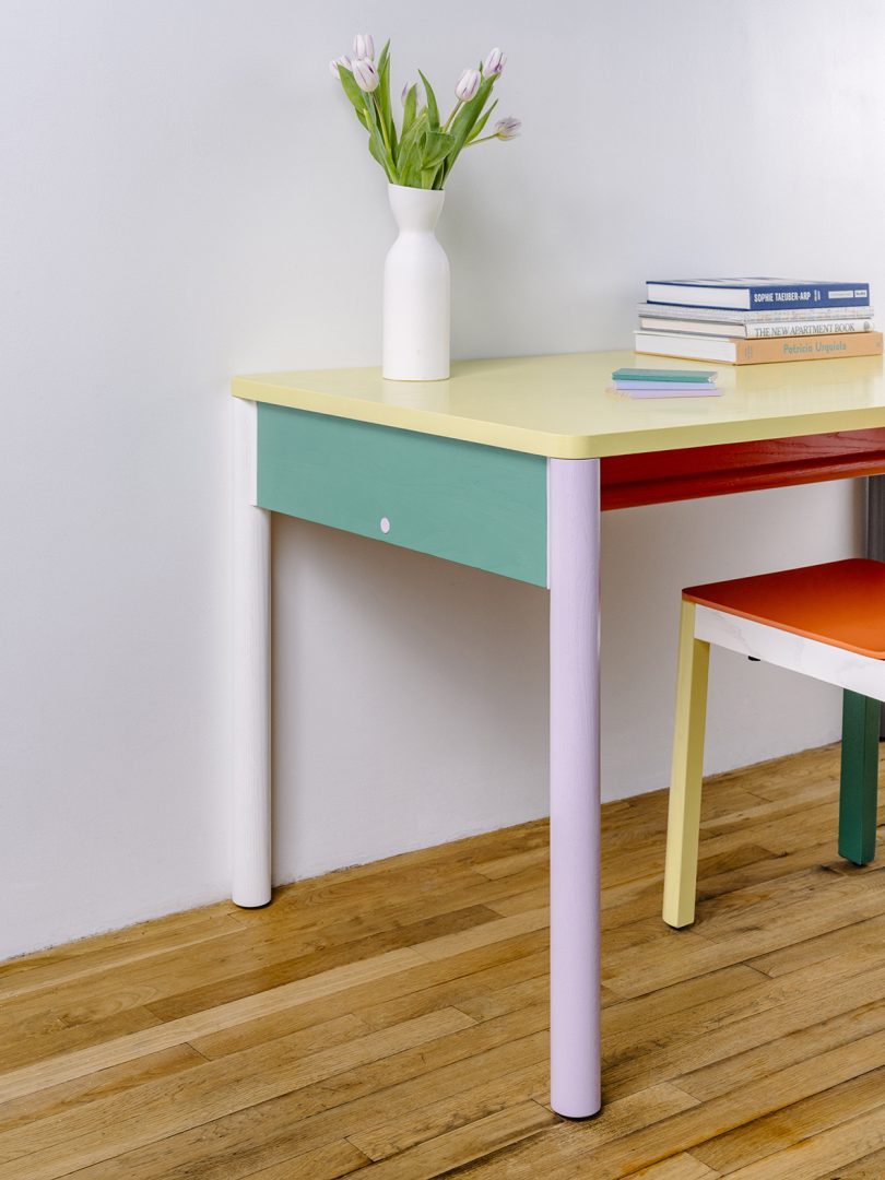 styled multicolored desk and chair