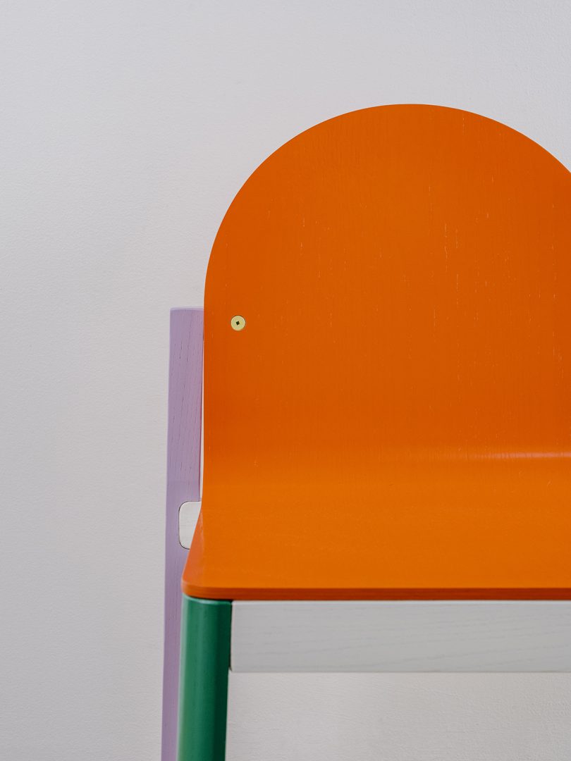 detail of multicolored chair
