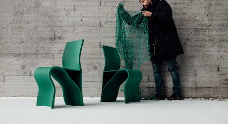 This Kelp Chair Is 3D Printed Using Recycled Fishing Nets + Wood Fiber