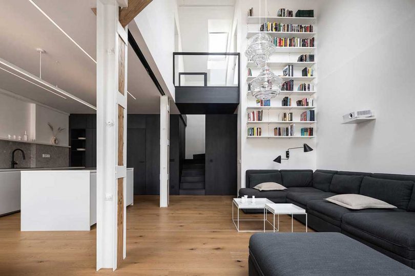 An Attic Apartment in Prague Undergoes Dramatic Renovation