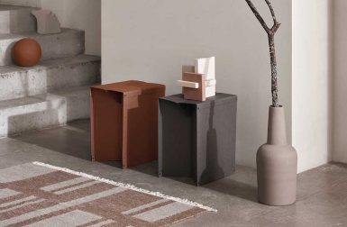 Kristina Dam Studio’s Sturdy Edo Table Is Made of Cardboard + Fabric