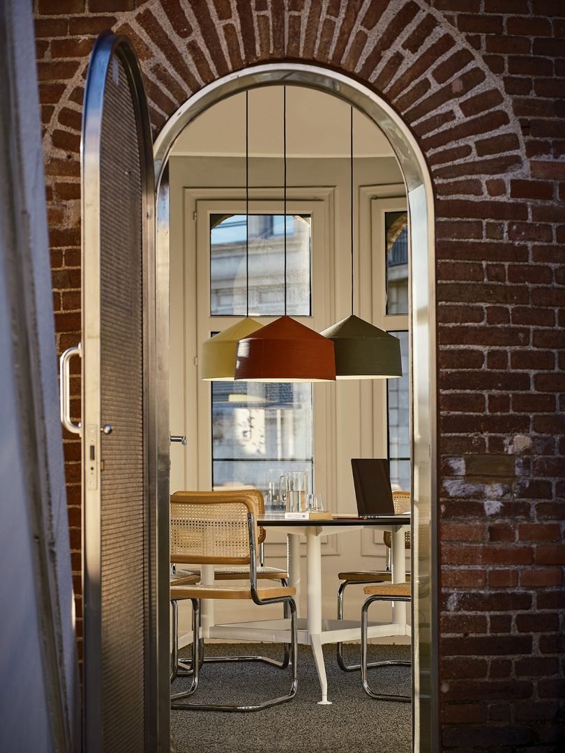 dining area viewed through arched doorway