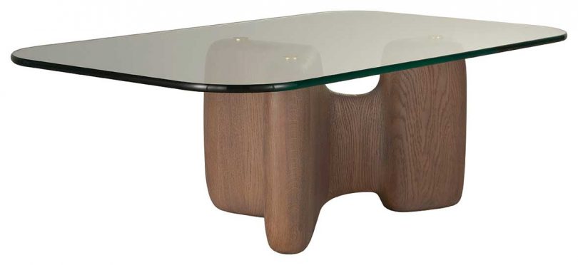 curvaceous wood cocktail table