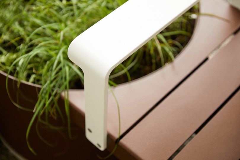 detail of planter bench hybrid