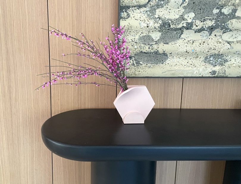 hexagonal table vase
