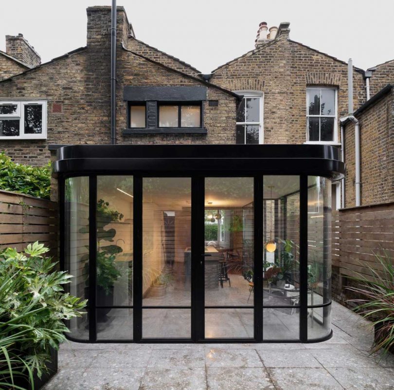 glass extension on Victorian home