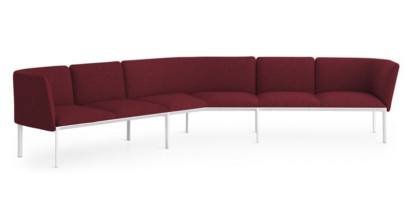 maroon outdoor sofa on white background