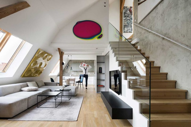 An Attic in Prague Is Renovated To Reflect Owners? Love of Czech Graffiti Art