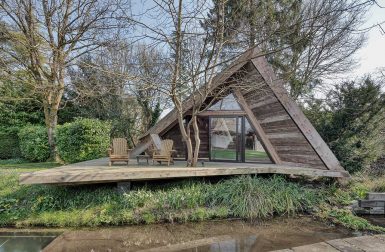 A Tiny A-Frame Cabin in England That's Self Built With Sustainable Materials