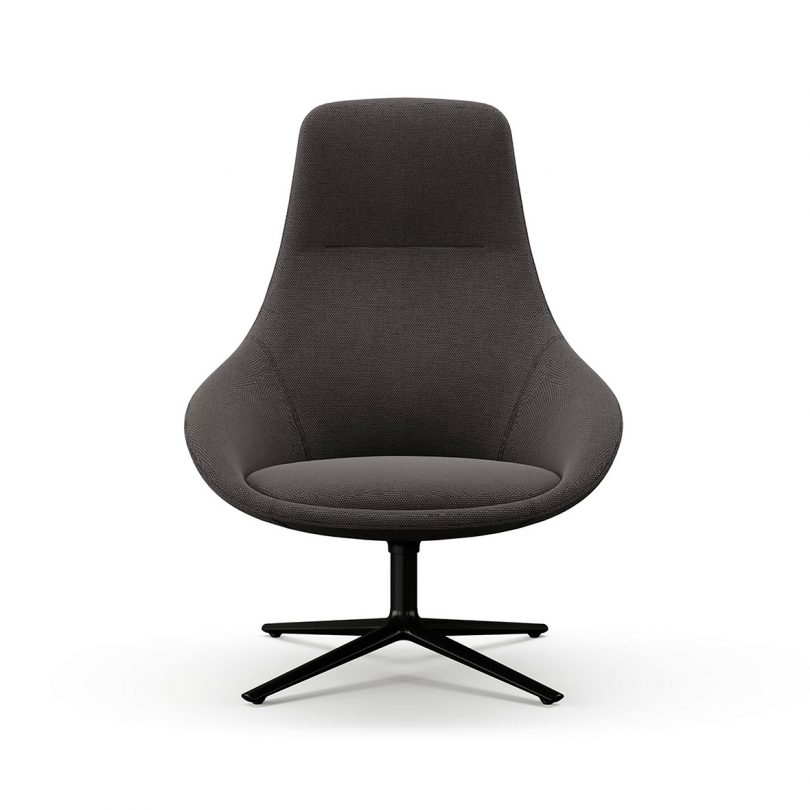 black lounge chair on white background