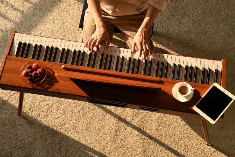 Modern piano store keyboard