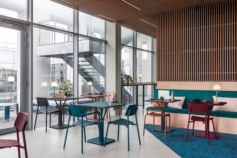 commercial space with dining chairs and tables
