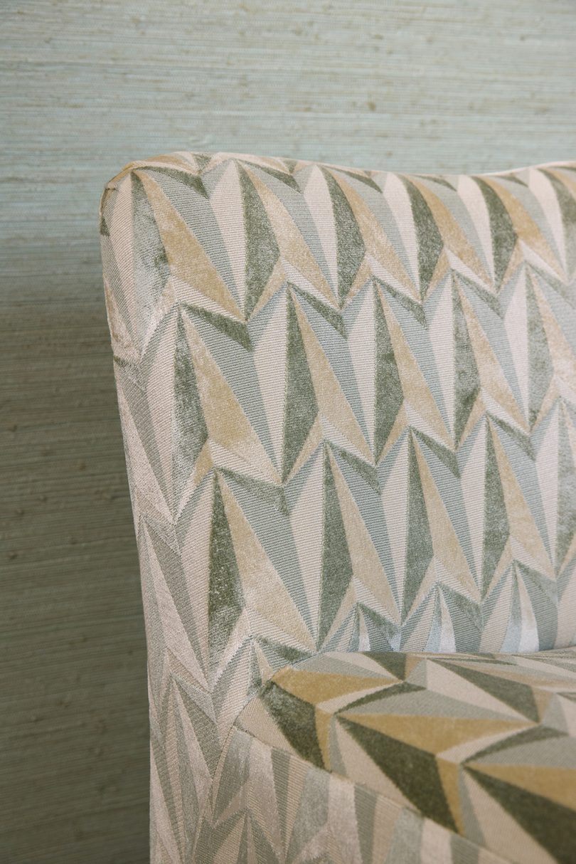 detail of patterned sofa