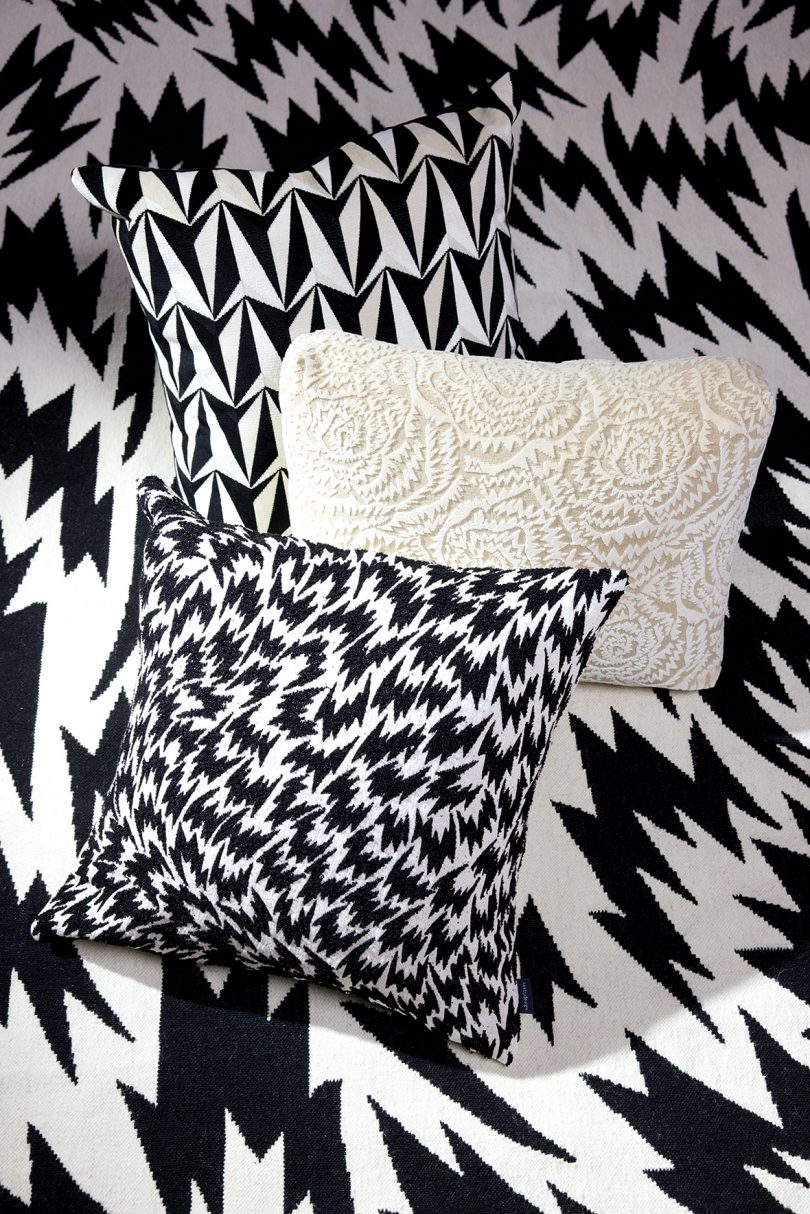 black and white patterned throw pillows