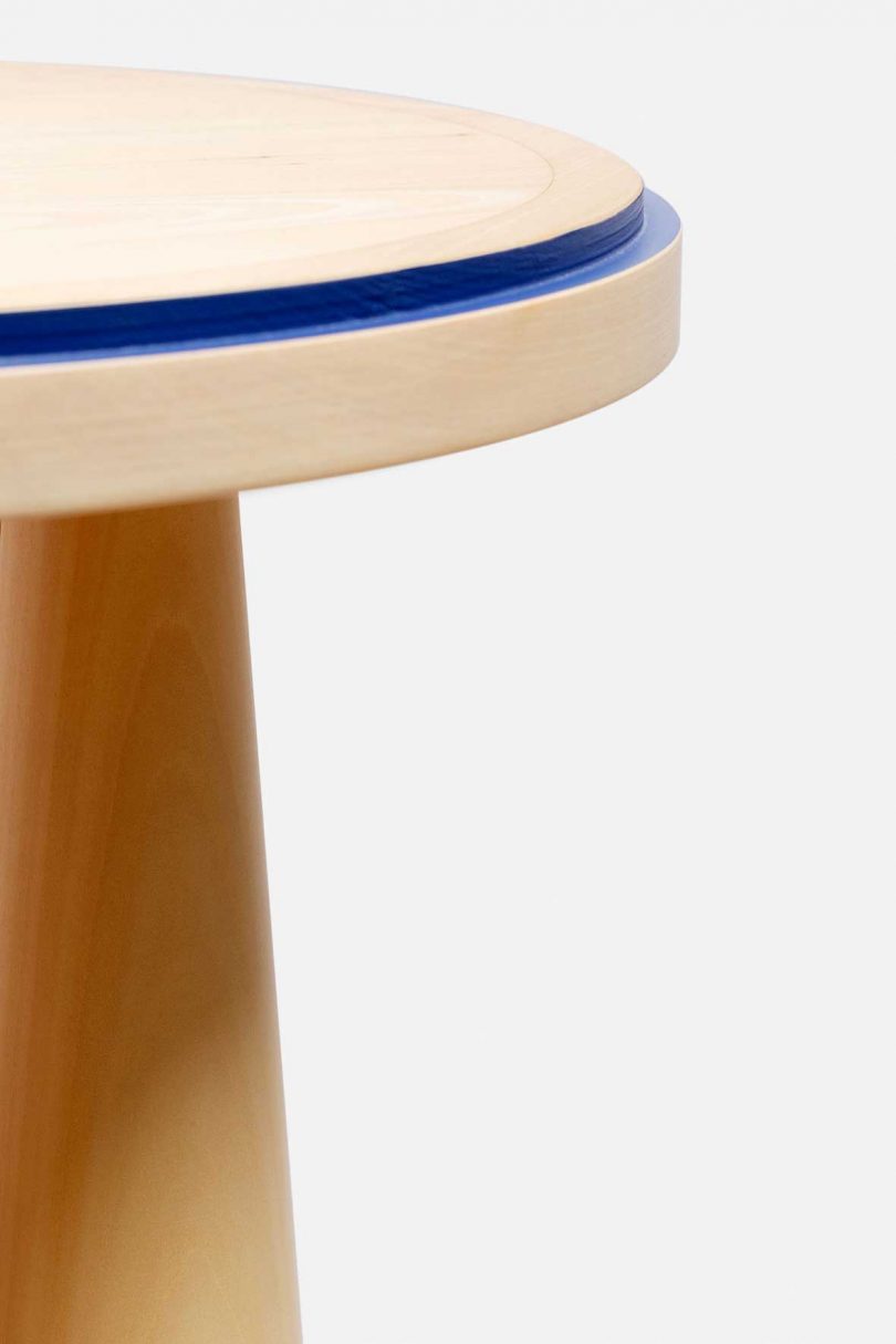 detail of light wood table on white background