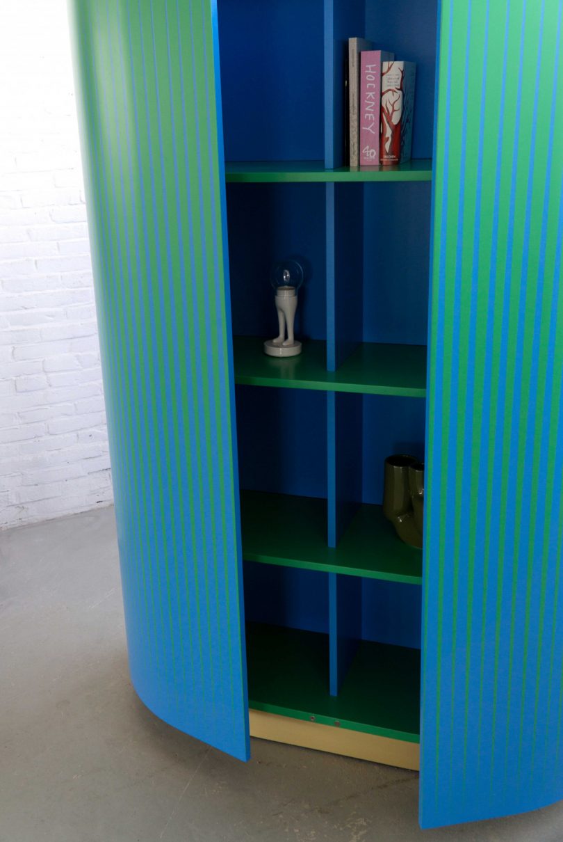 colorful green and blue gradient armoire