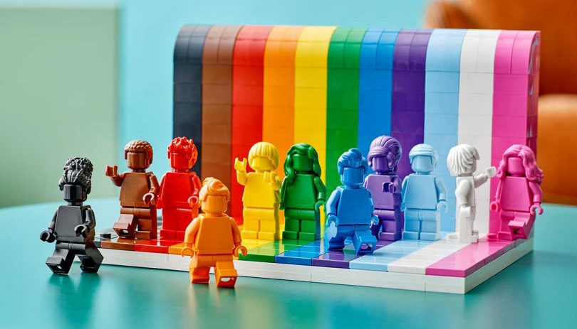 LEGO Diversity set with rainbow platform and matching LEGO figures
