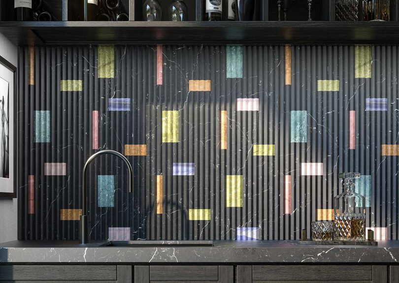 Create a Party on Your Wall With Fluted Patchwork Marble