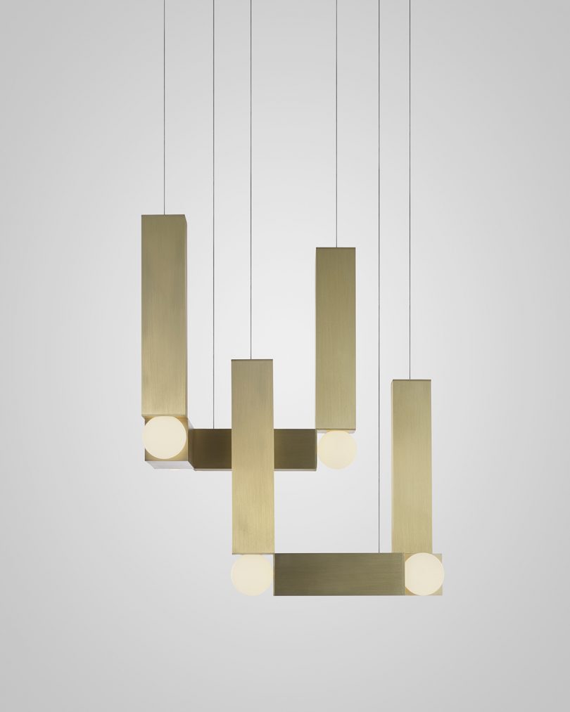 abstract gold hanging pendant light