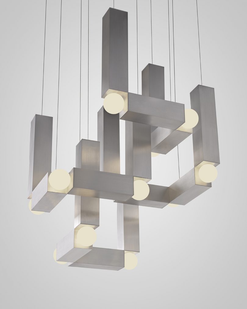 abstract silver hanging pendant light