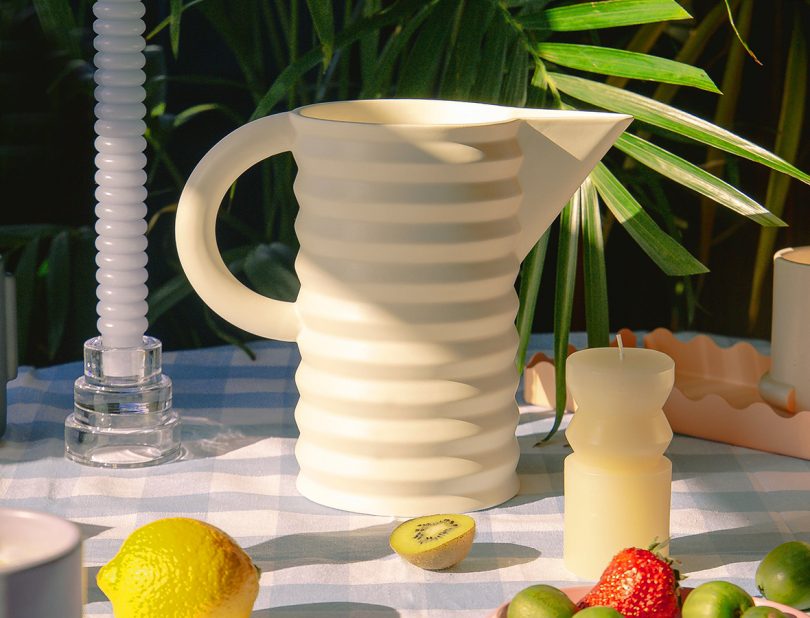 pleated pitcher