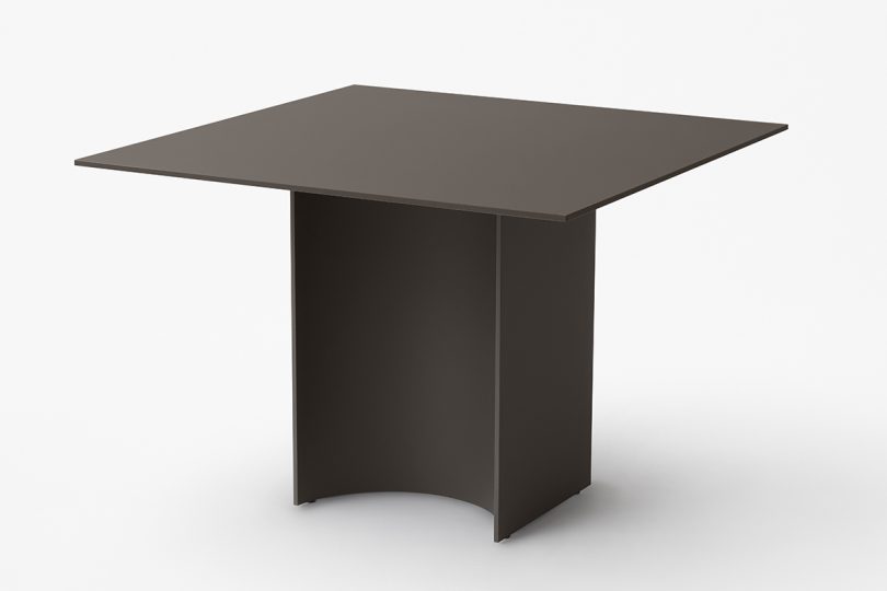 square black dining table on white background