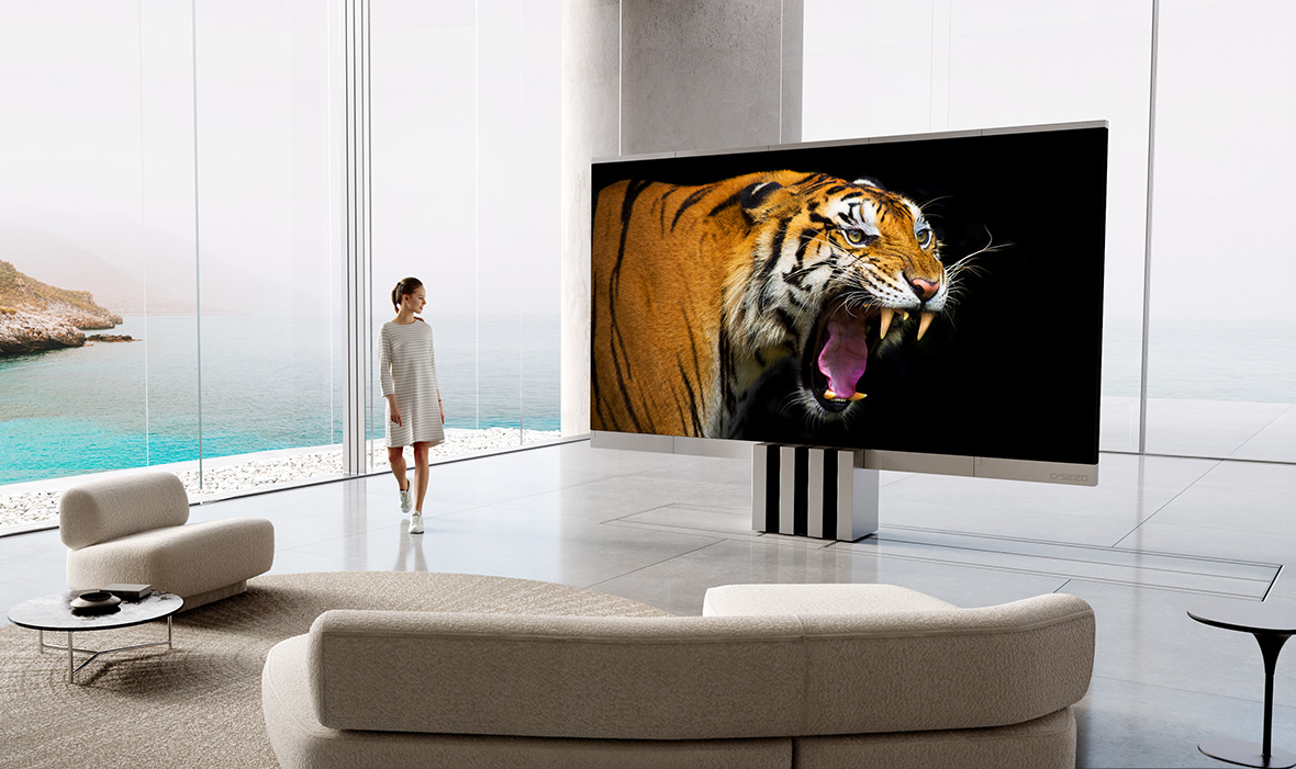 The Hideaway Home Theater: C Seed M1 Foldable 165-Inch MicroLED TV