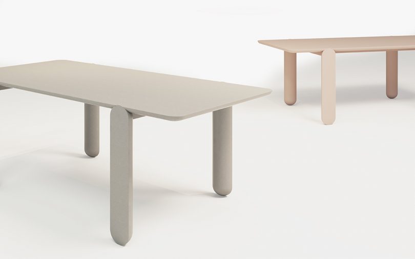 two four legged rectangular tables
