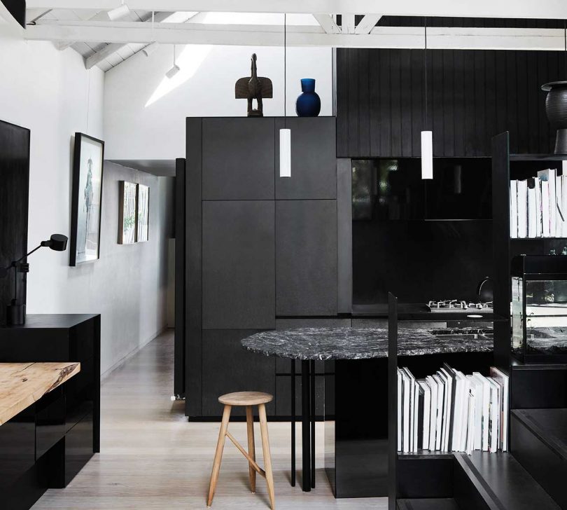 A White Cottage Expands Into a Black + White, Asymmetrical Modern Home