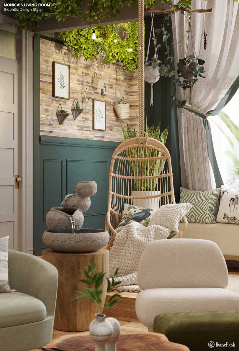 نمایی از ماکت آپارتمان مونیکا گلر در فرندز با زیبایی بیوفیلیک