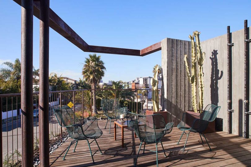 rooftop deck view of modern house in venice beach