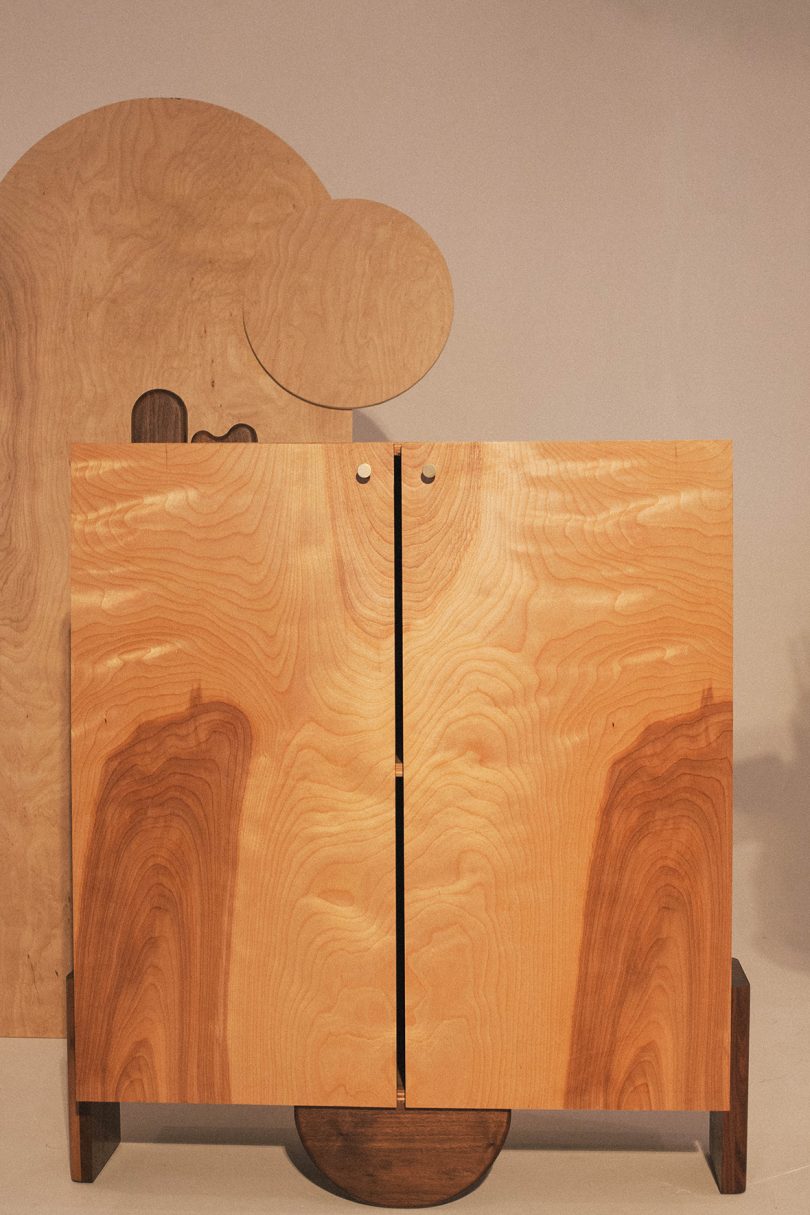 two door wood cabinet