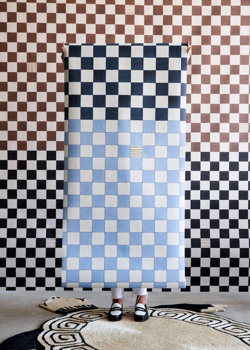 checkered wallcovering