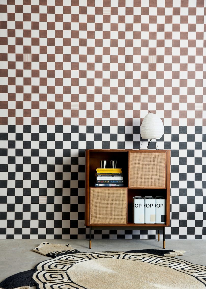 checkered wallcovering