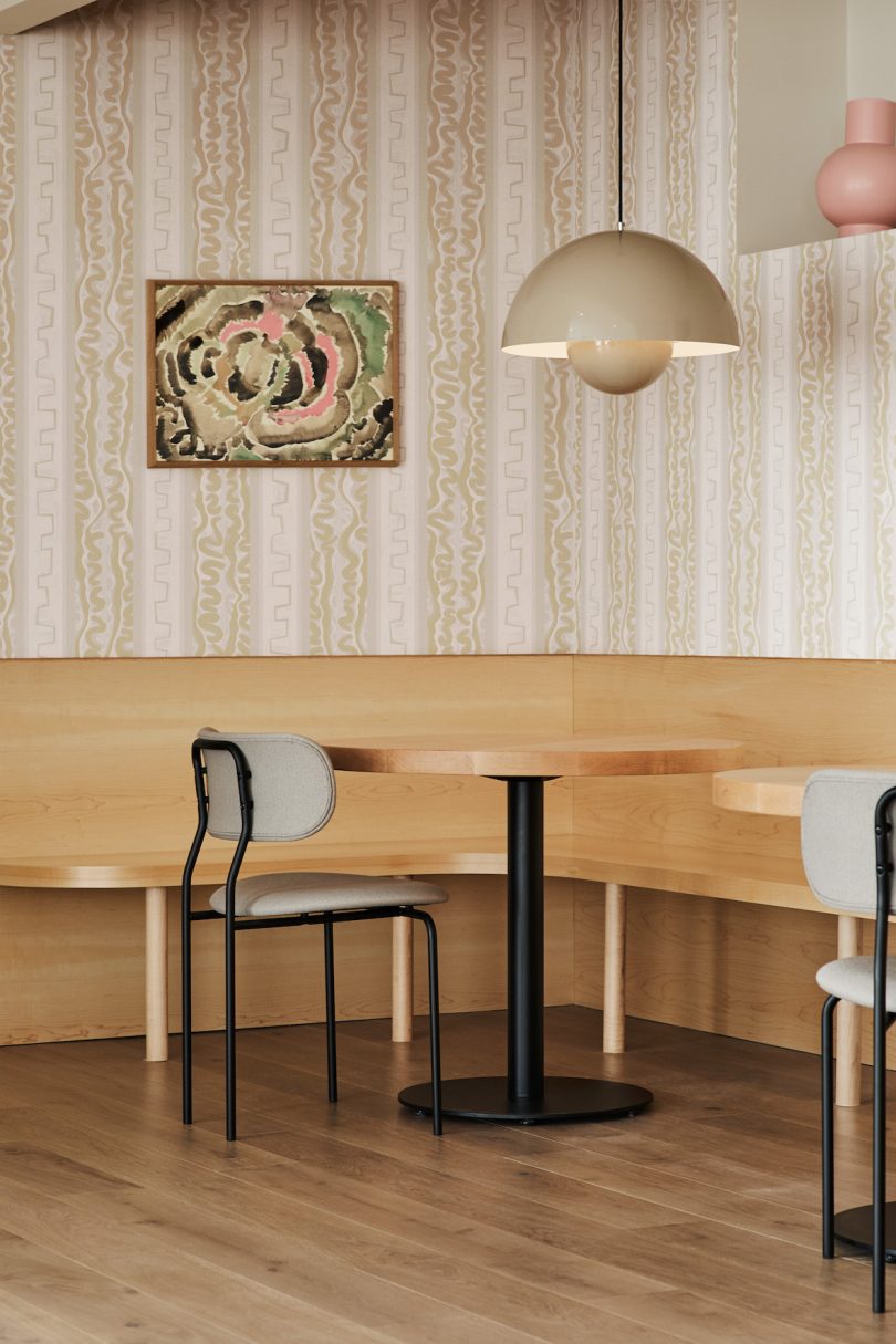 restaurant with wallcovering