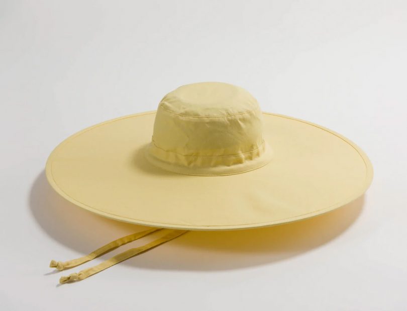 packable sun hat in butter color