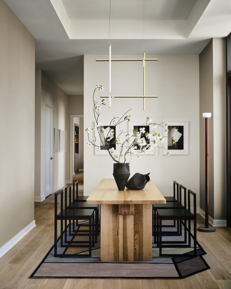 modern dining room with Backdrop paint