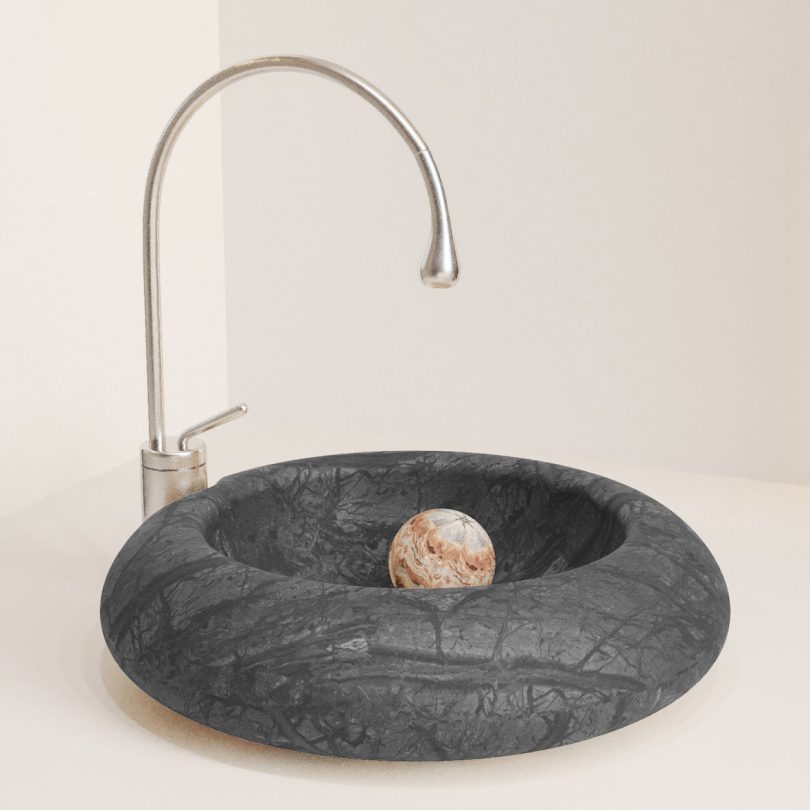 marble sink with marble ball plug