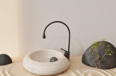 A Marble Sink and Ball Provide a Moment of Peace and Harmony