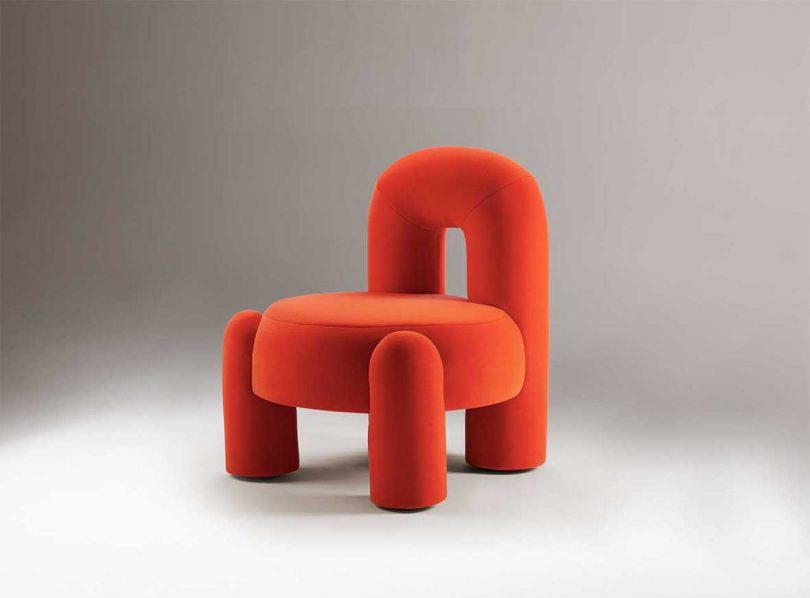 oversized red armchair