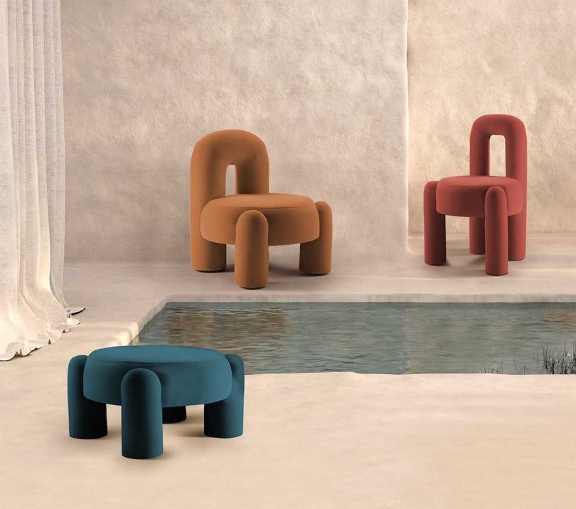 The Marlon Seating Collection Balances Geometry With Soft Curves