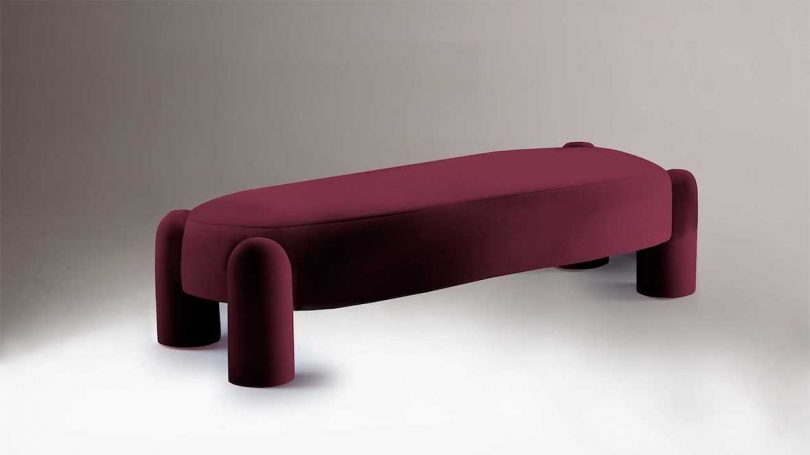 oversized burgundy daybed