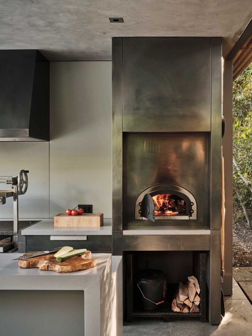 interior view of modern pavilion kitchen