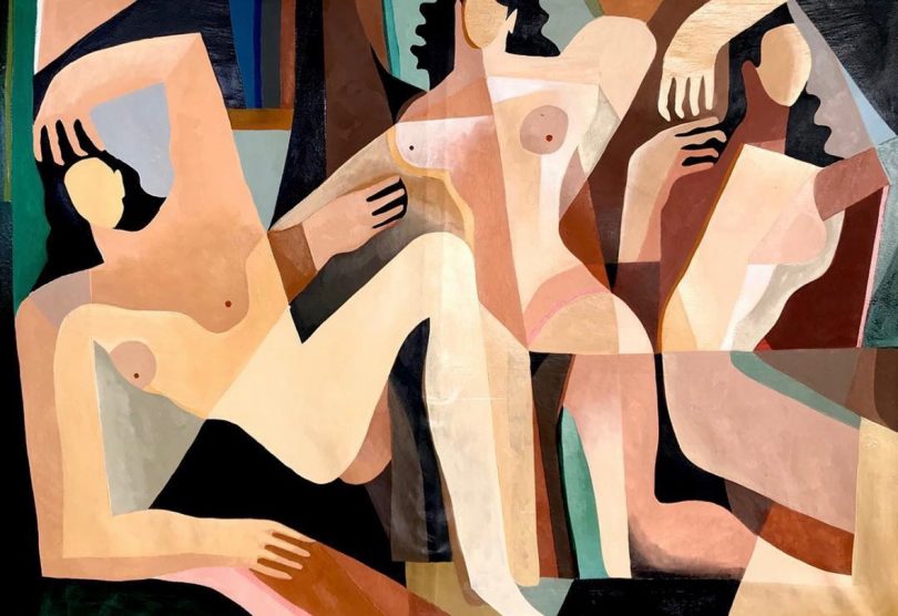 نقاشی انتزاعی از زنان برهنه