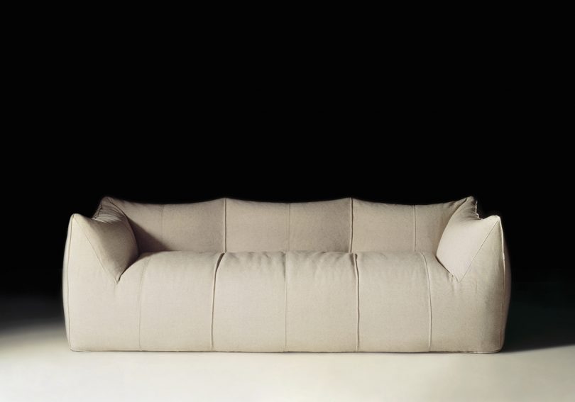 vintage image of a modern white 3-seater sofa