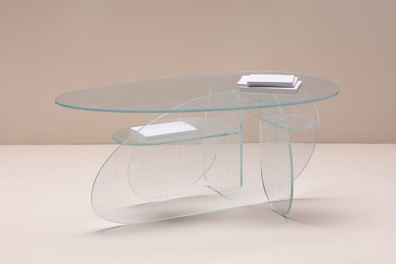 abstract lucite coffee table