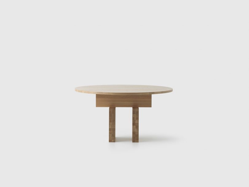 round dining table on white background
