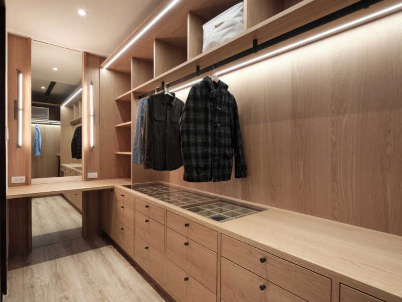 modern closet made of wood